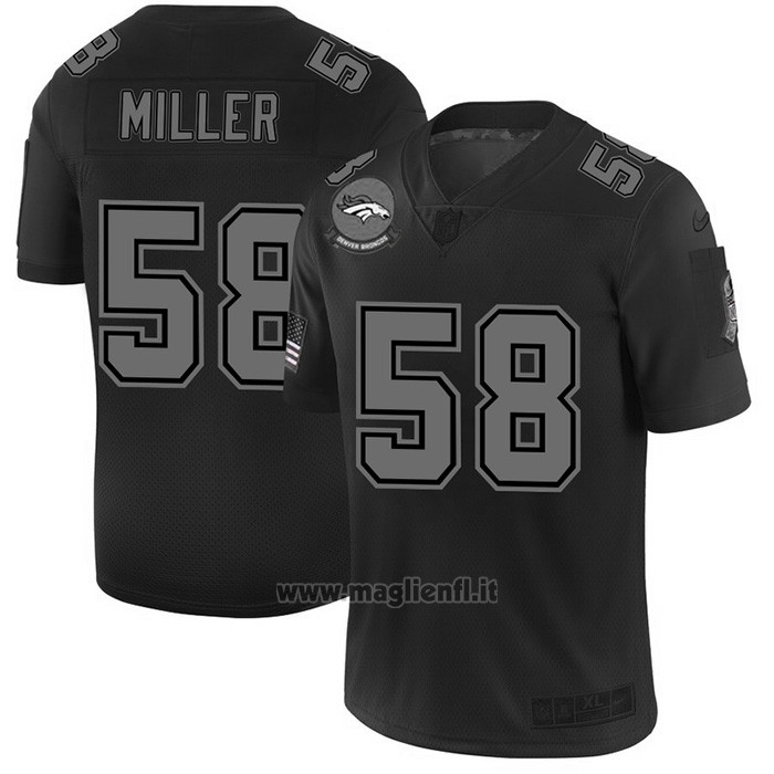 Maglia NFL Limited Denver Broncos Miller 2019 Salute To Service Nero